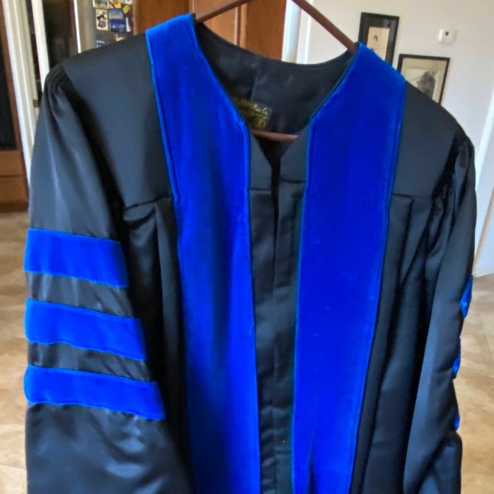 Velvet PhD Cap, Hood, and Gown